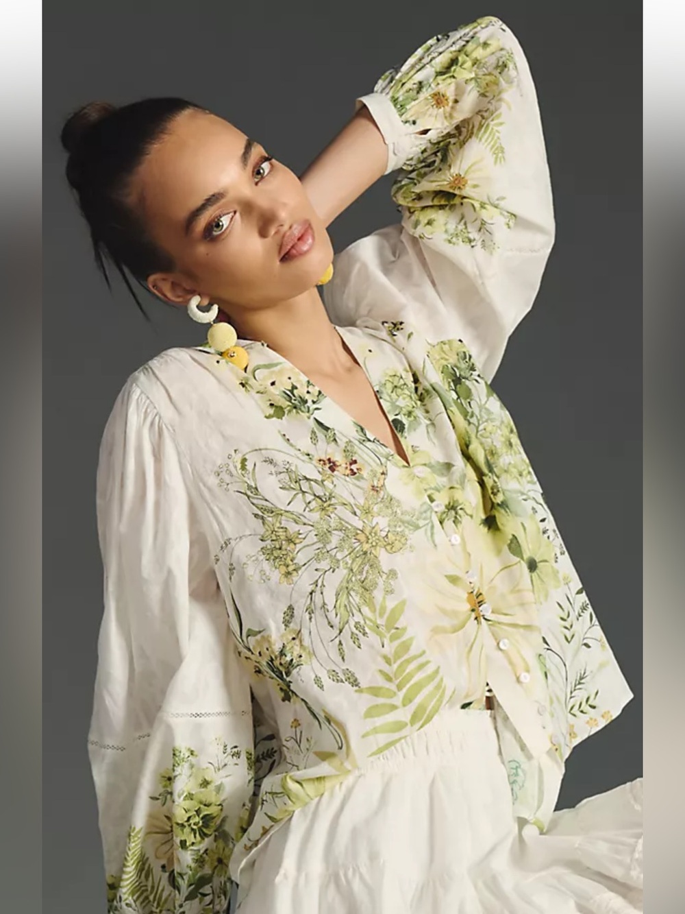 Anthropology Forever That Girl floral peasant blouse